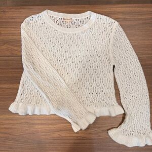Cream crochet sweater